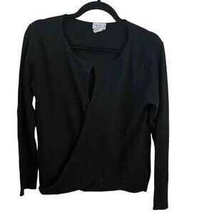Club Monaco 100% Cashmere Black Cutout detail Pullover Sweater Size M